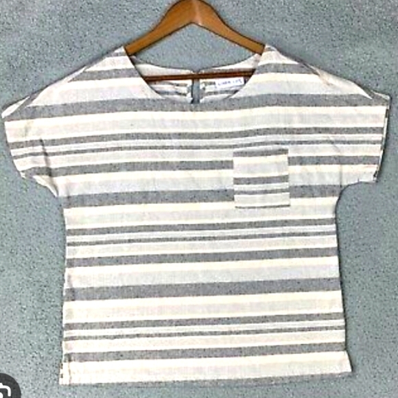 Linen Lux- Sz. Small/ Gray and Cream - Picture 1 of 4